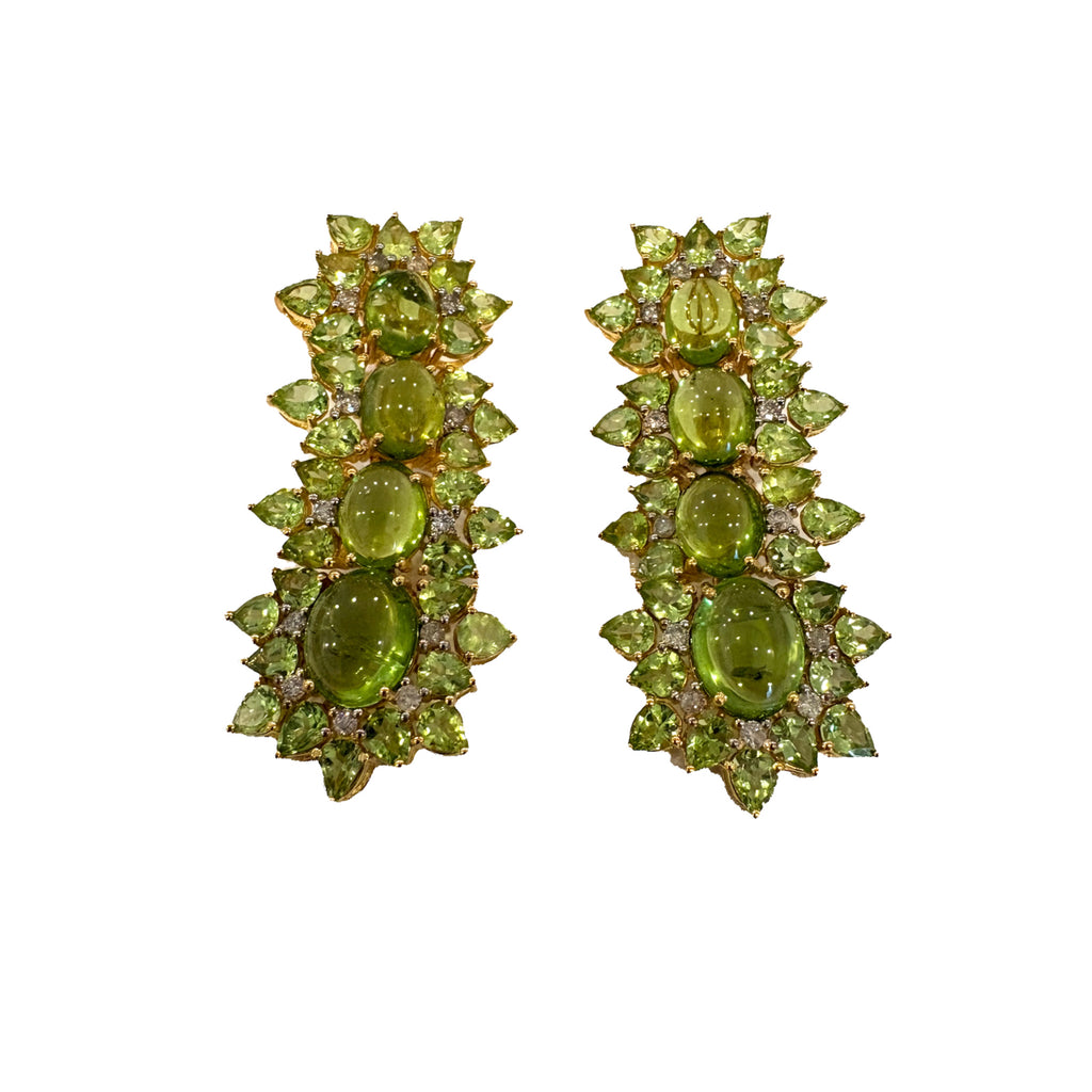 Peridot and Diamond Earrings