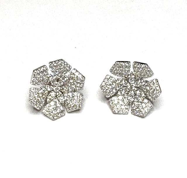 Diamond Flower Earrings