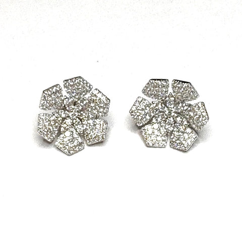 Diamond Flower Earrings