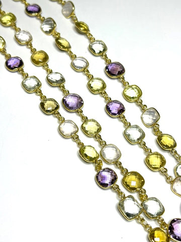 Multi gematone Chain Necklace