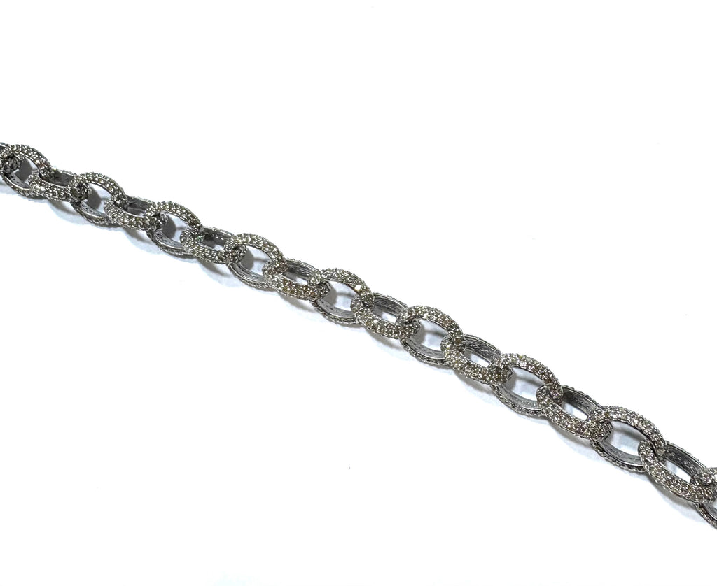 Oval Shape Diamond Link Bracelet