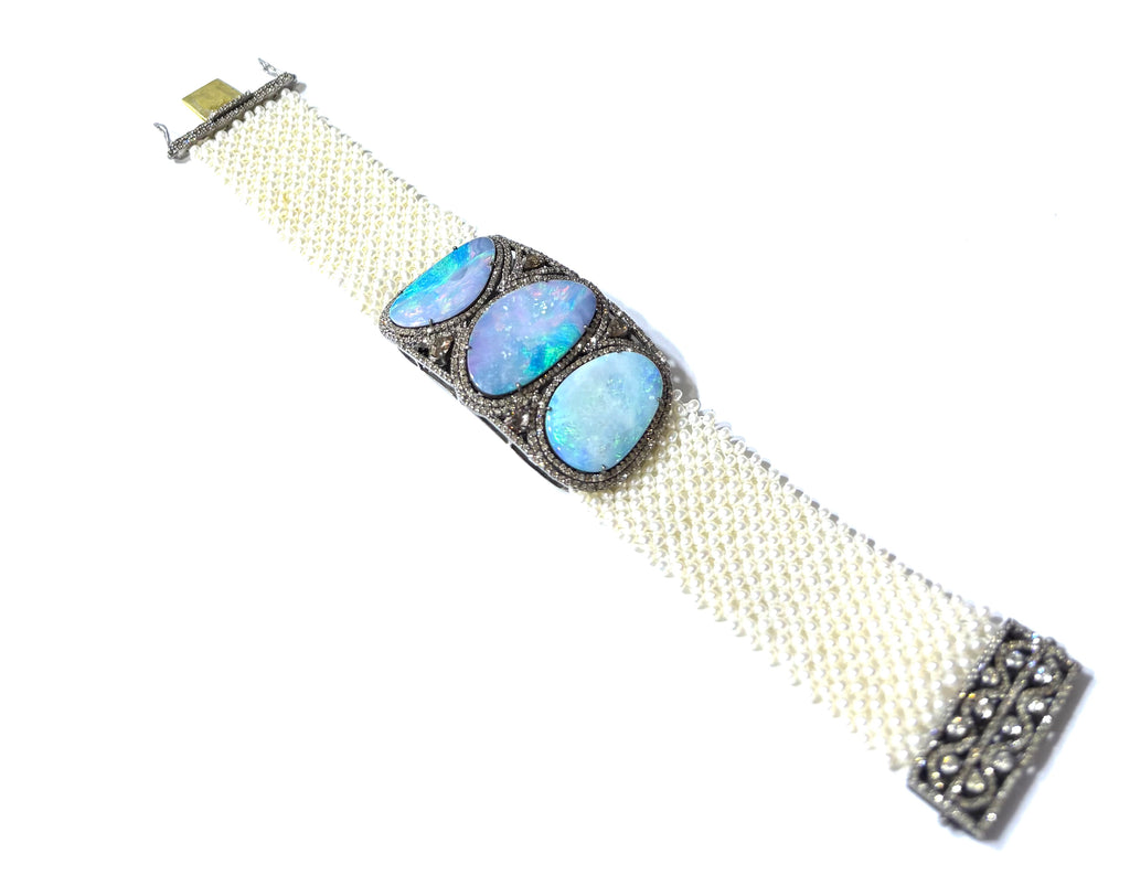 OPAL , Pearl and Diamond Bracelet