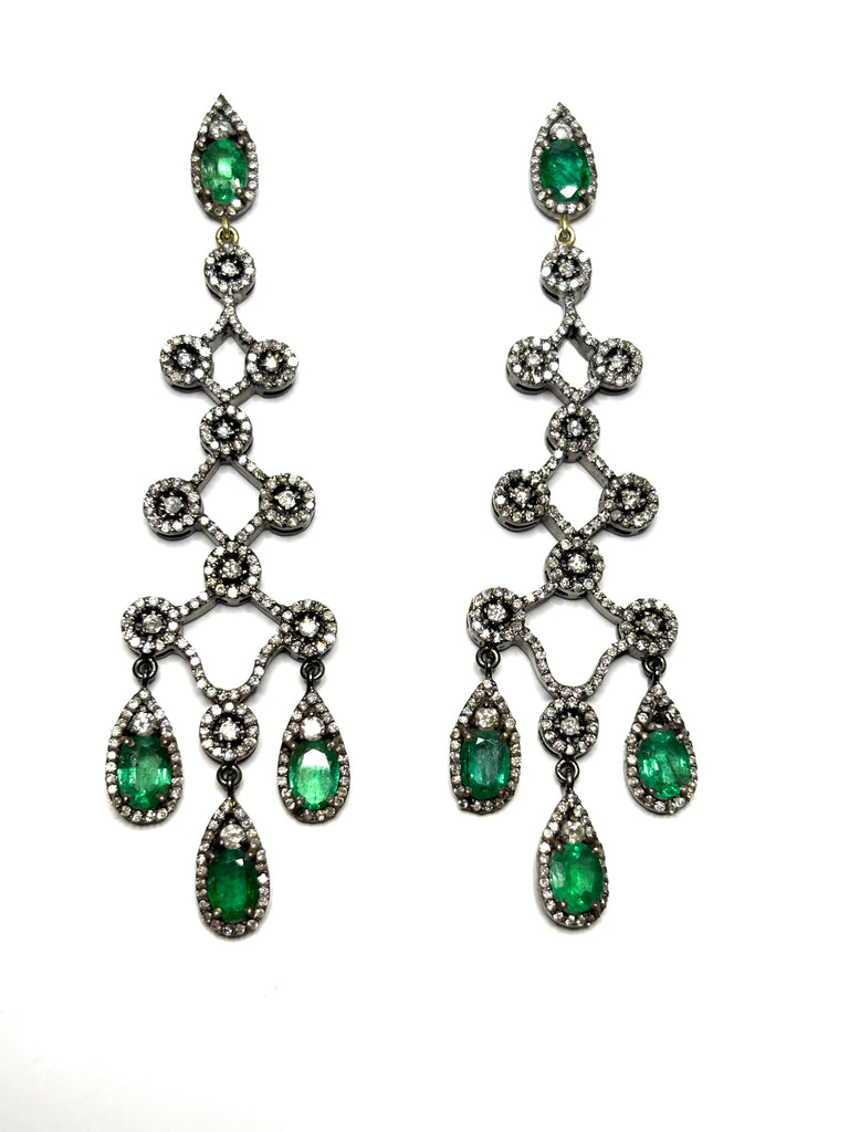 Emerald and Diamond Earrings