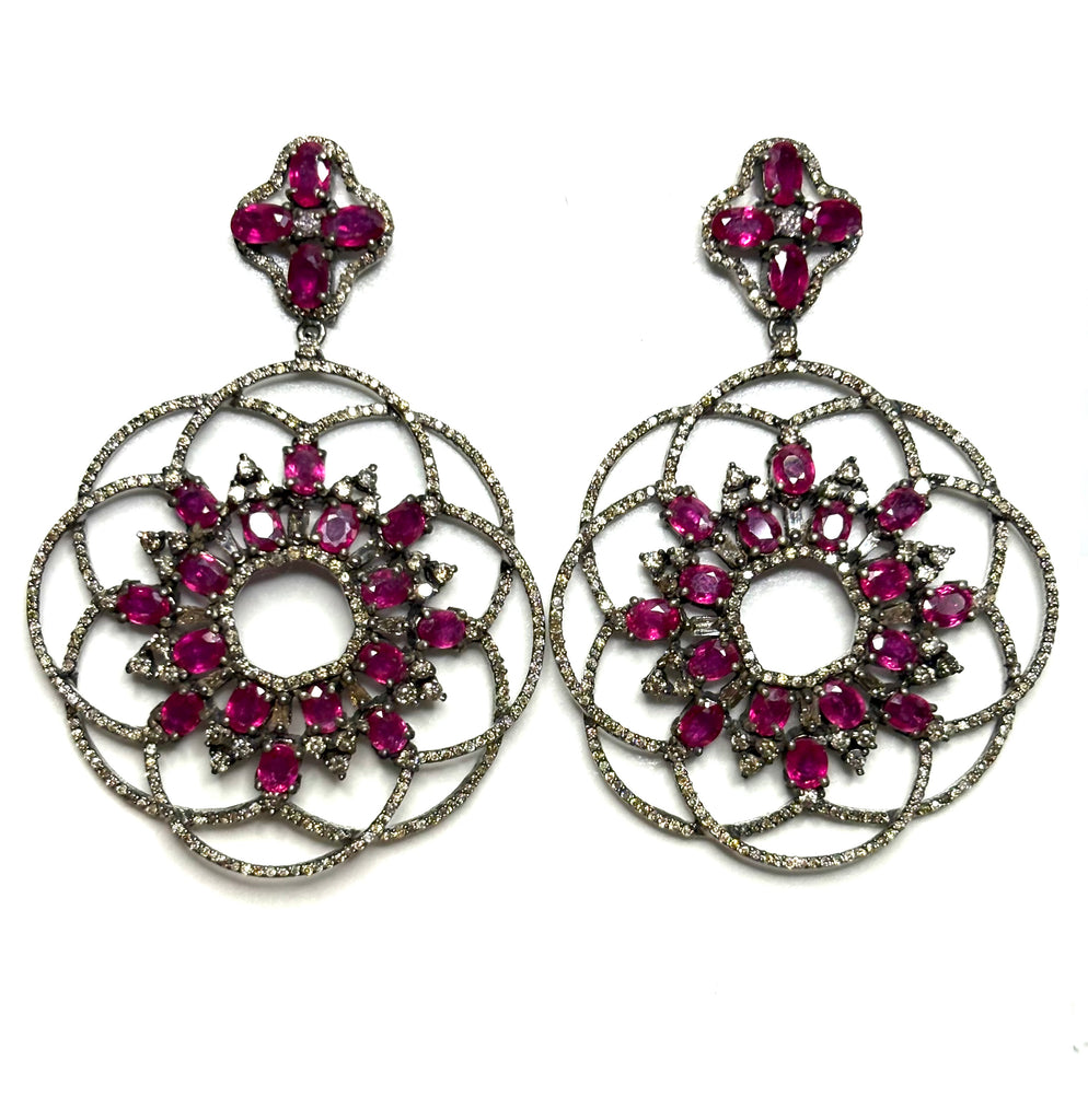 Ruby and Diamond Earrings