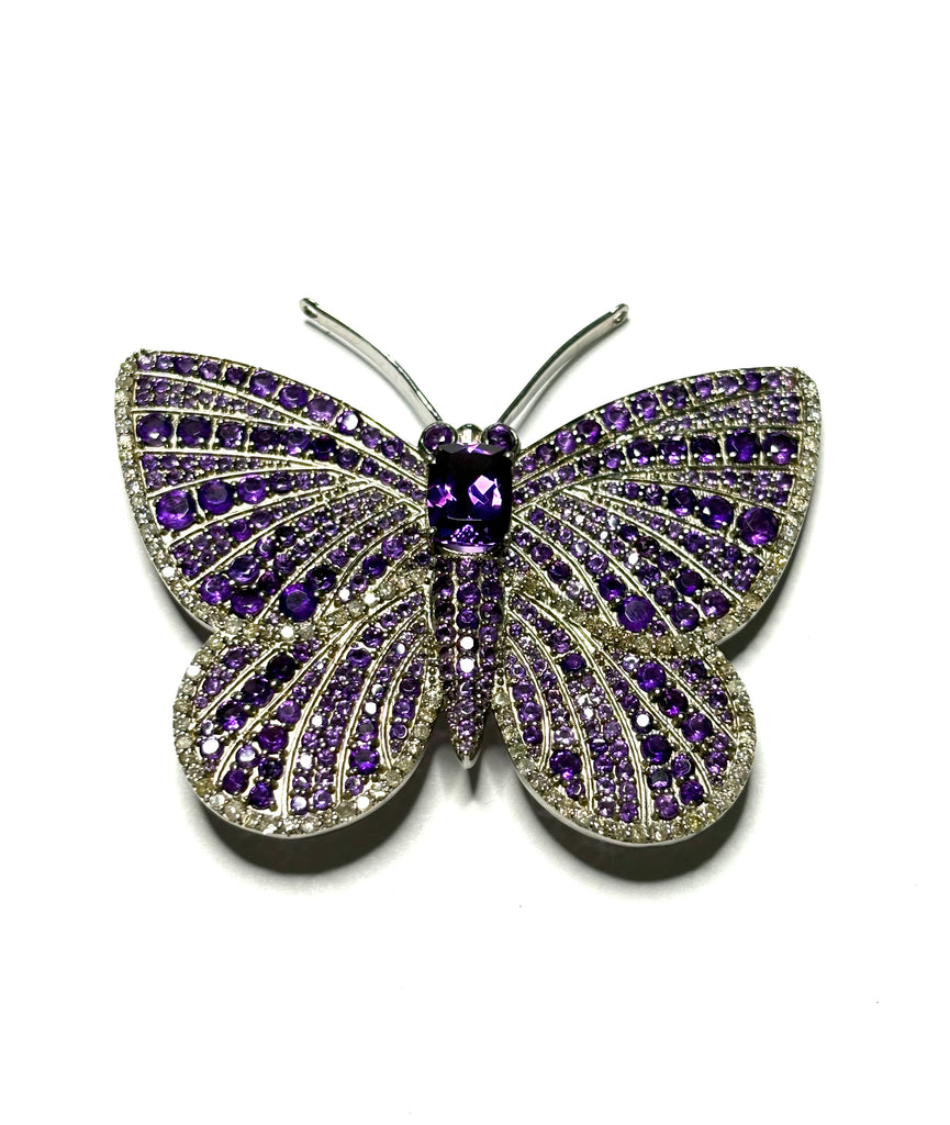 Ameythist and Diamond Butterfly pin