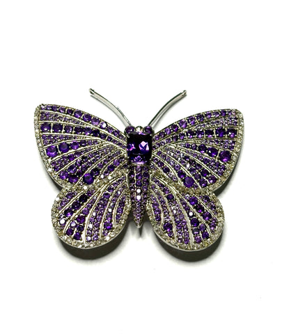 Ameythist and Diamond Butterfly pin