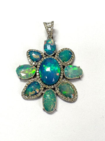 OPAL AND DIAMOND PENDANT