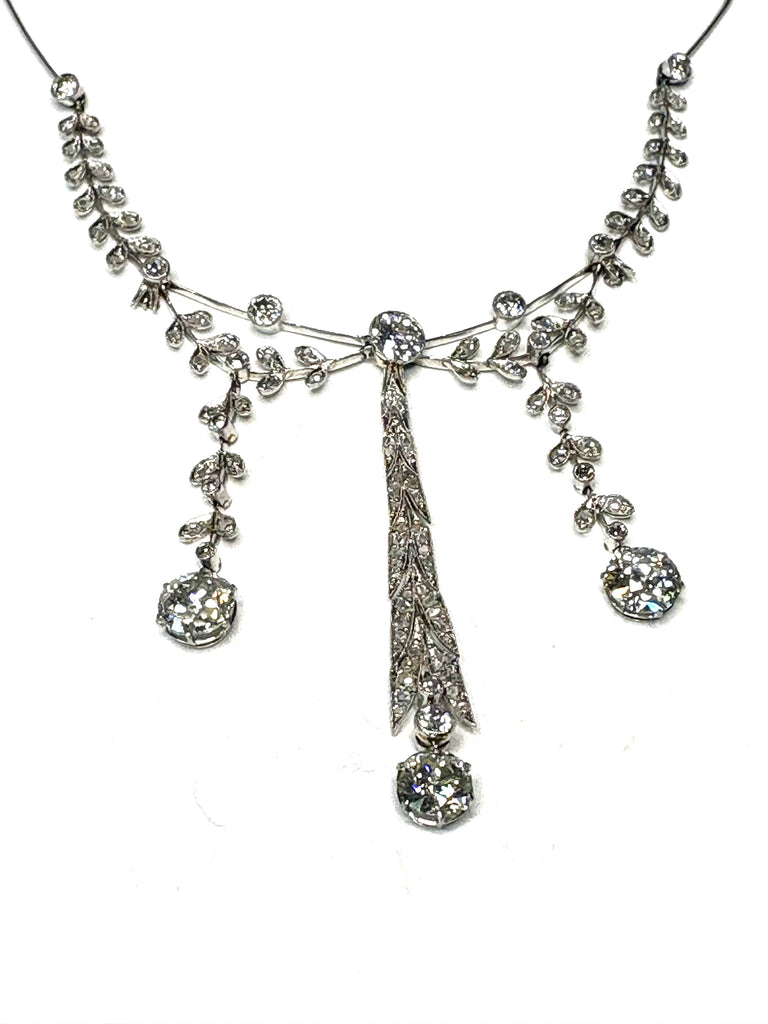 Vintage Diamond platinum Necklace handcrafted in Platinum