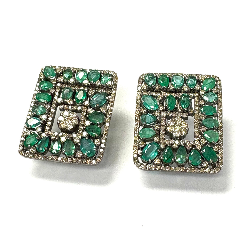 Emerald & Diamond Earrings