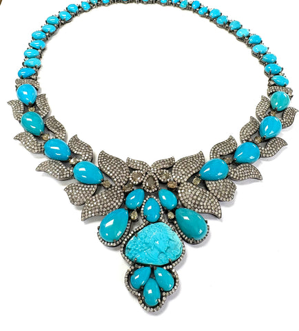 Turquoise and Diamond necklace