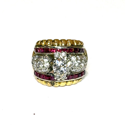 Vintage Diamond & Ruby Ring