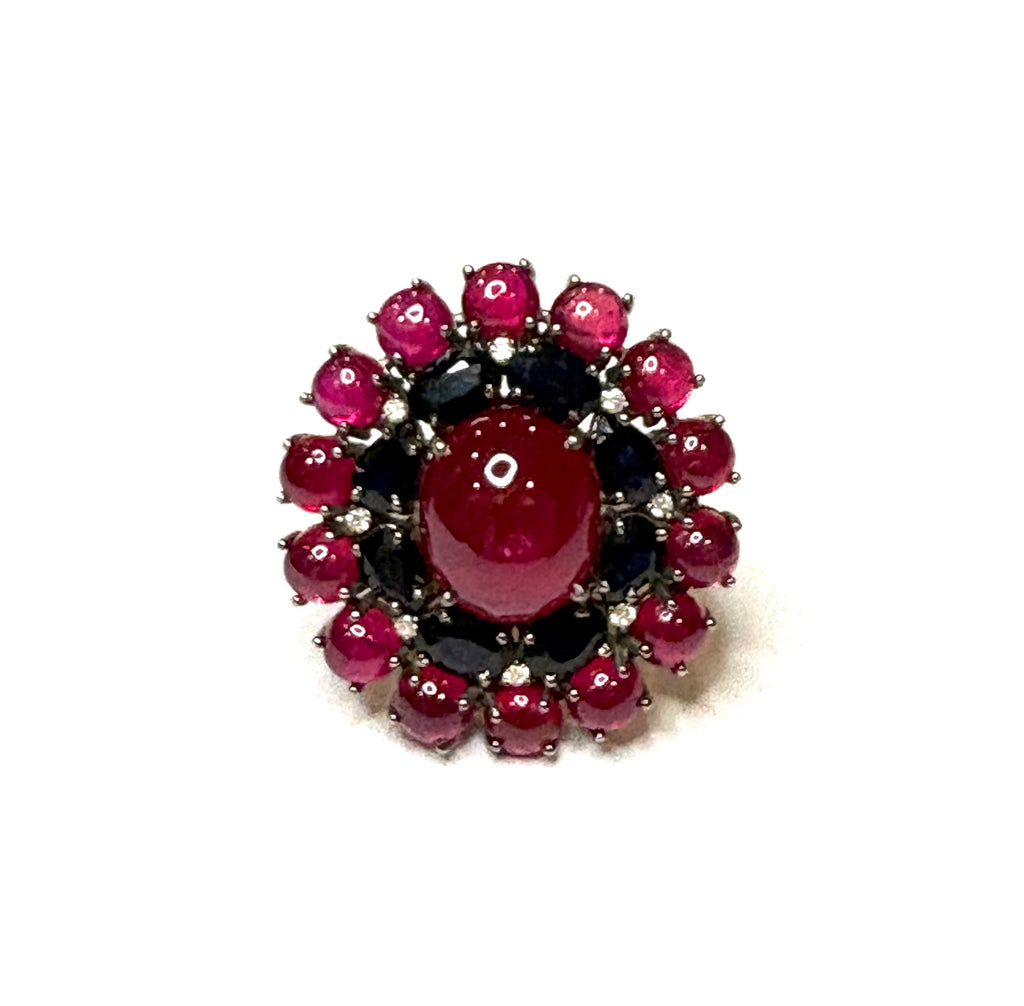 Ruby Sapphire & Diamond Ring