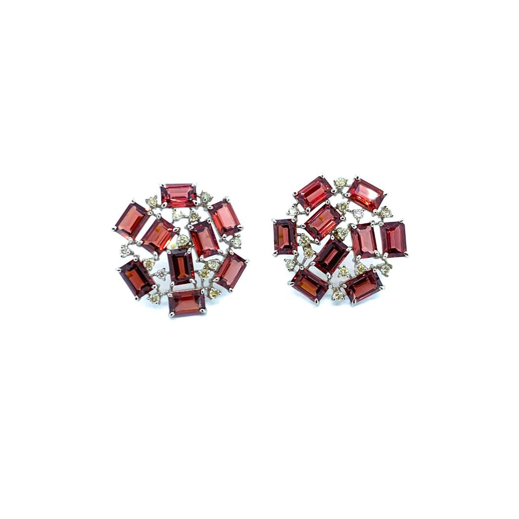 Garnet and Diamond Earrings