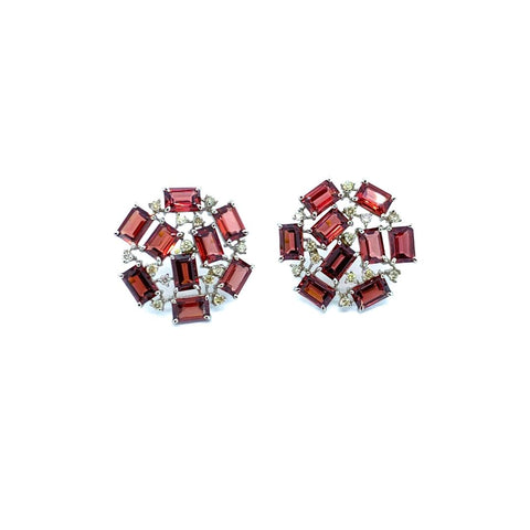 Garnet and Diamond Earrings