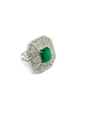 Emerald and Diamond Ring