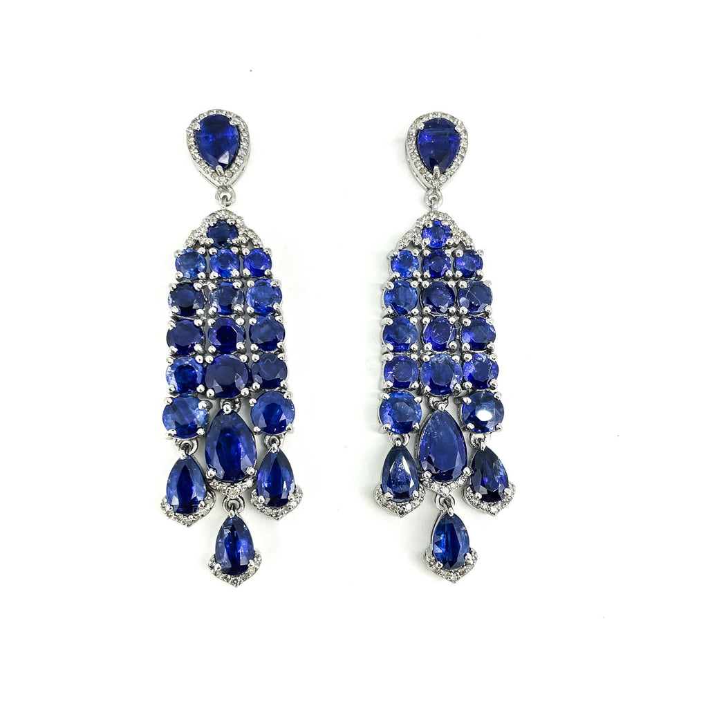 Kyanite and Diamond Drop Earrings