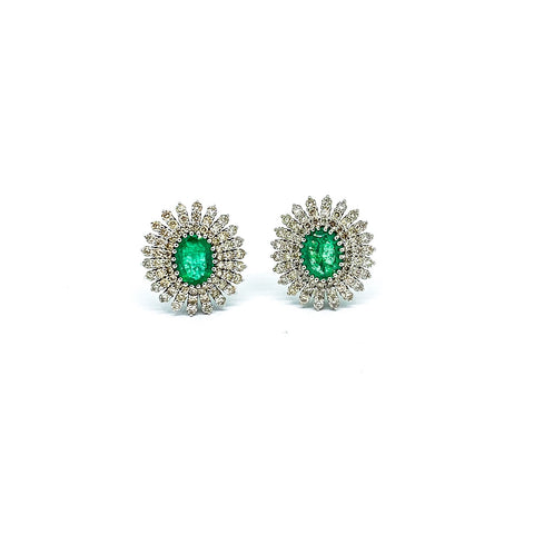 emerald and diamond earrings
