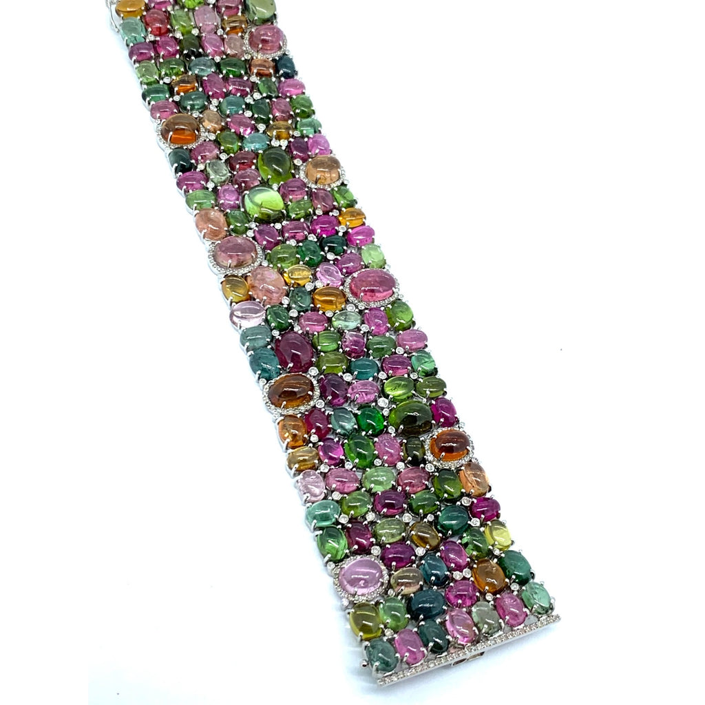 Tourmaline and Diamond Statement Bracelet