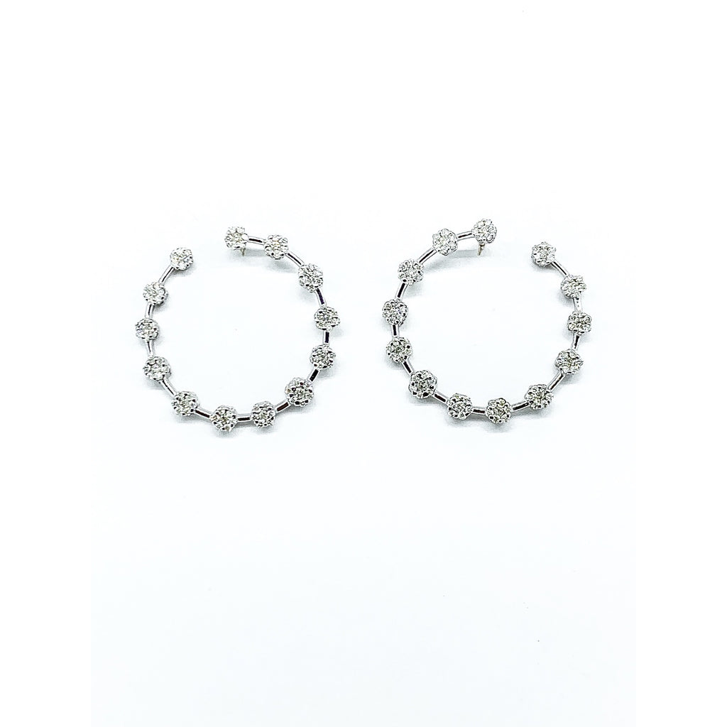 Diamond Side Hoop Earrings