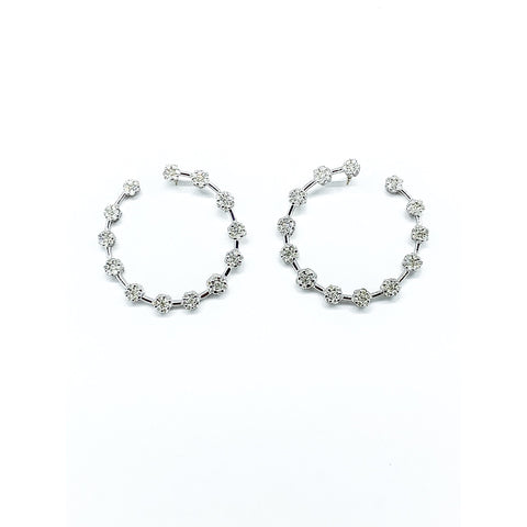 Diamond Side Hoop Earrings