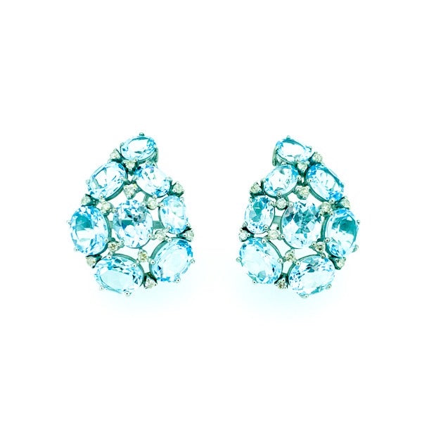 Blue Topaz Tear Drop Earrings