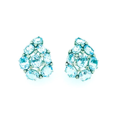 Blue Topaz Tear Drop Earrings