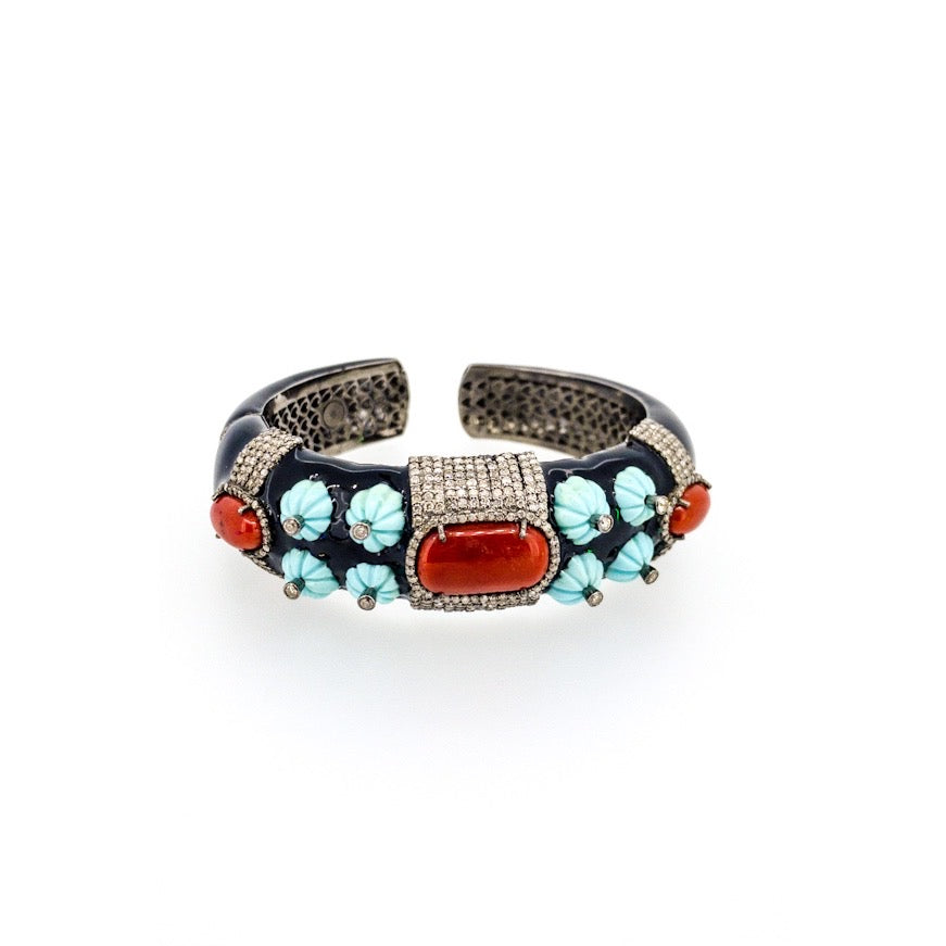 Diamond, Gemstone, and Enamel Bracelet