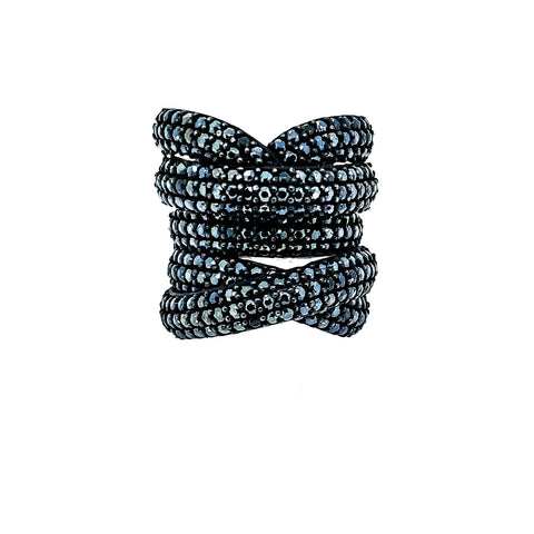 Black Spinel wrap Ring
