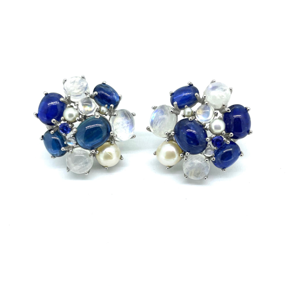Moonstone Blue Bubble Earrings