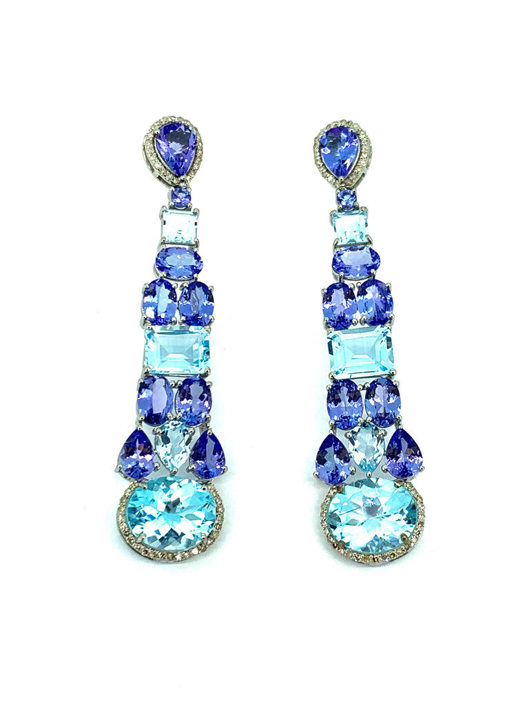 Blue Cascade Earrings