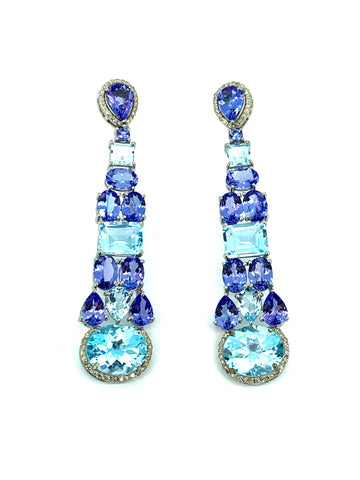 Blue Cascade Earrings