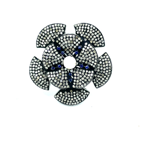 Diamond Sapphire and Pearl Statement Ring