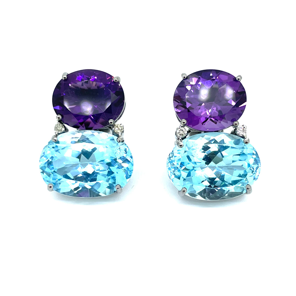 Amethyst and Blue Topaz Earrings