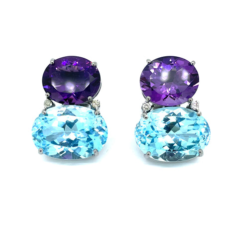 Amethyst and Blue Topaz Earrings