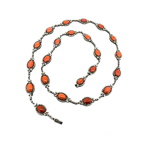 Coral and Diamond Necklace