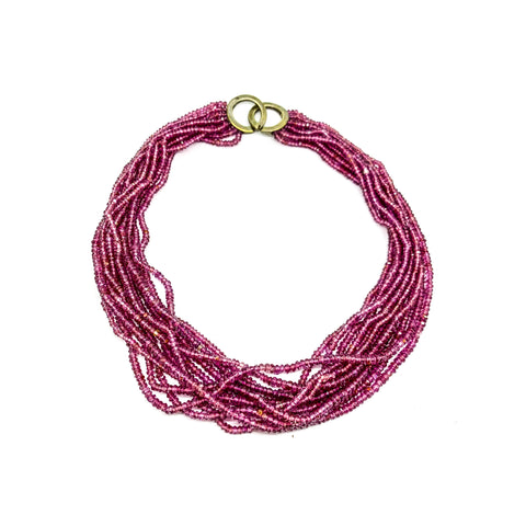 Pink Tourmaline Bead Necklace