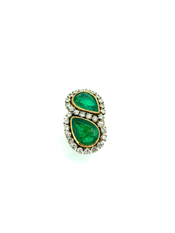 Vintage Emerald and Diamond Ring