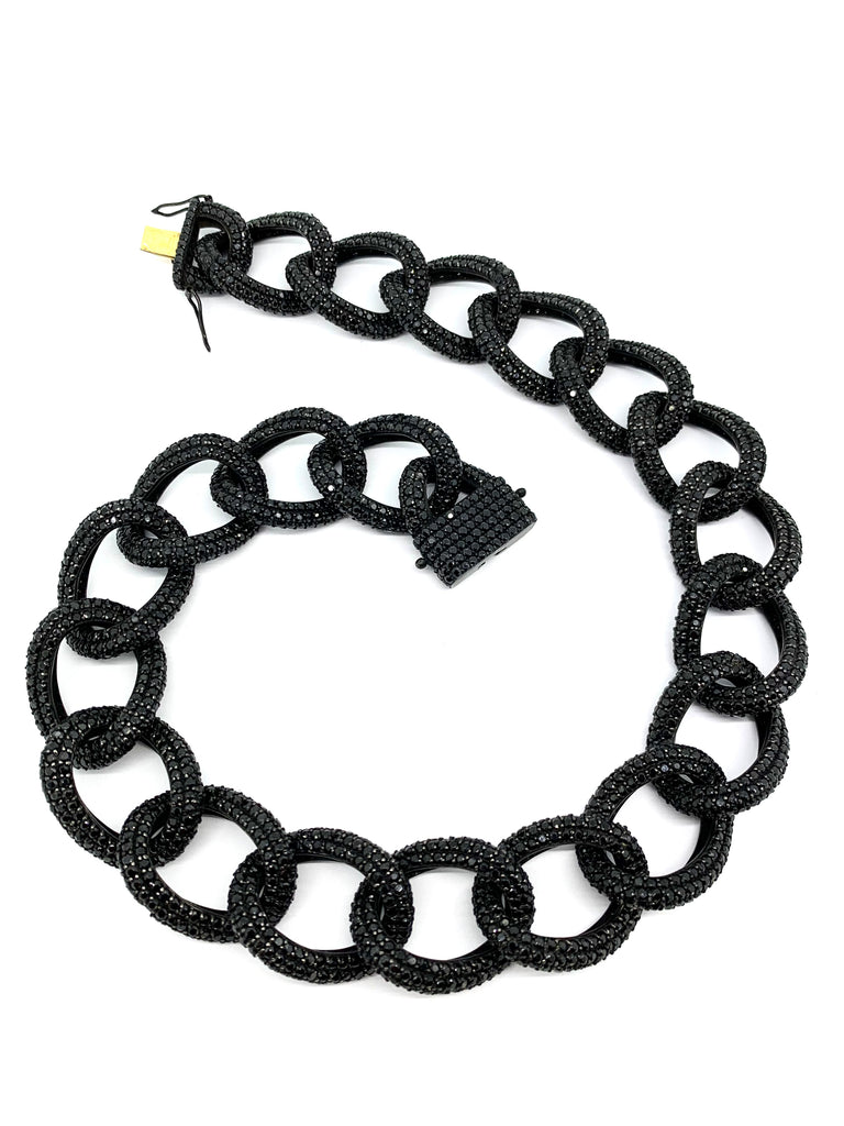 Black Spinel Open Link Necklace