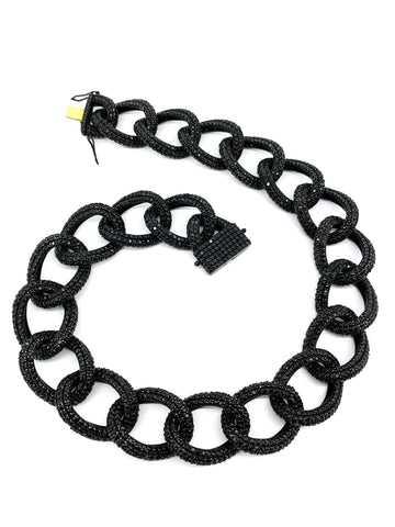 Black Spinel Open Link Necklace