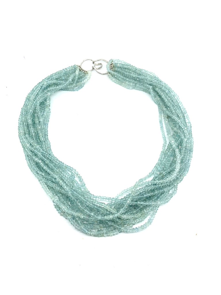 Multi Strand Aquamarine Torsade necklace