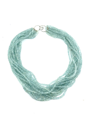 Multi Strand Aquamarine Torsade necklace