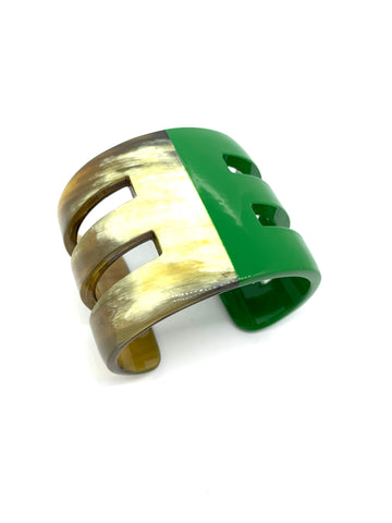 Buffalo horn and lacquer bracelet