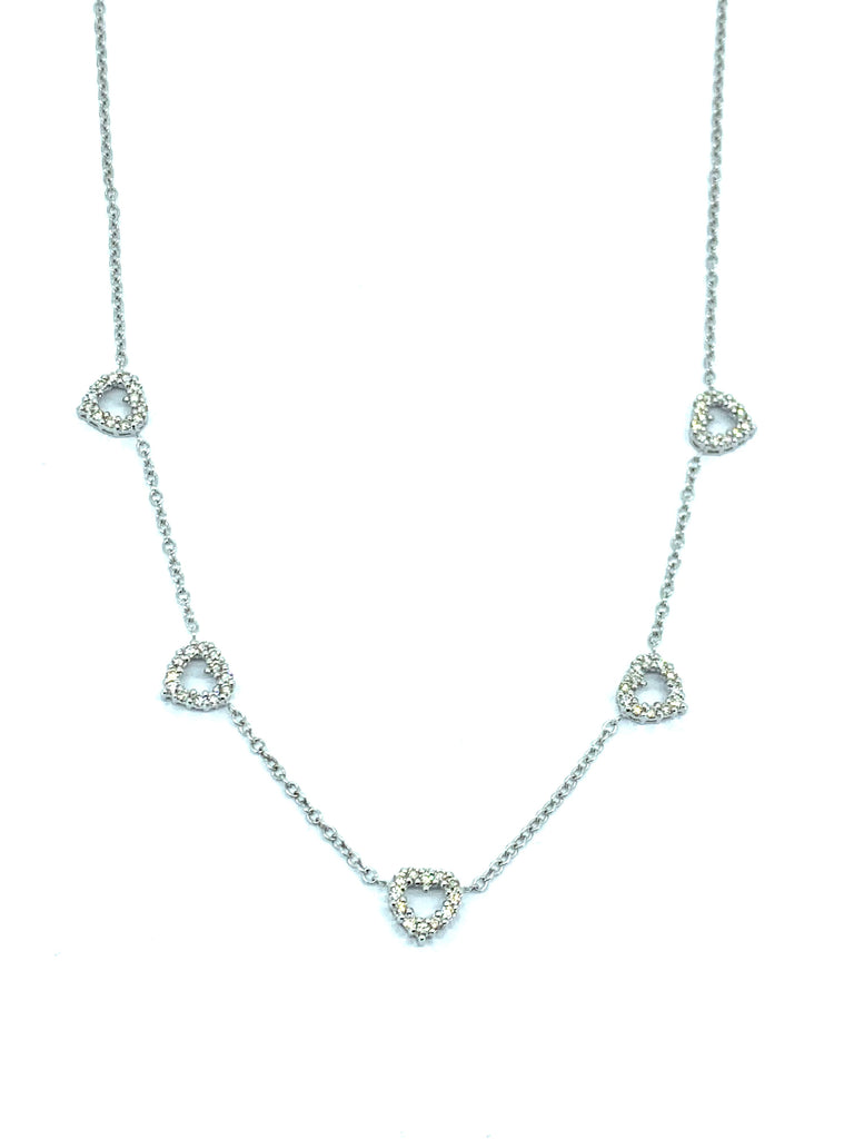 Five Hearts Diamond Necklace