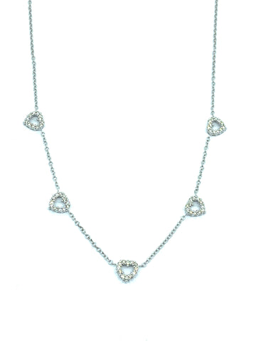 Five Hearts Diamond Necklace