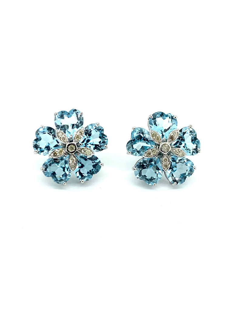 Heart Shape Peridot and Diamond Earrings