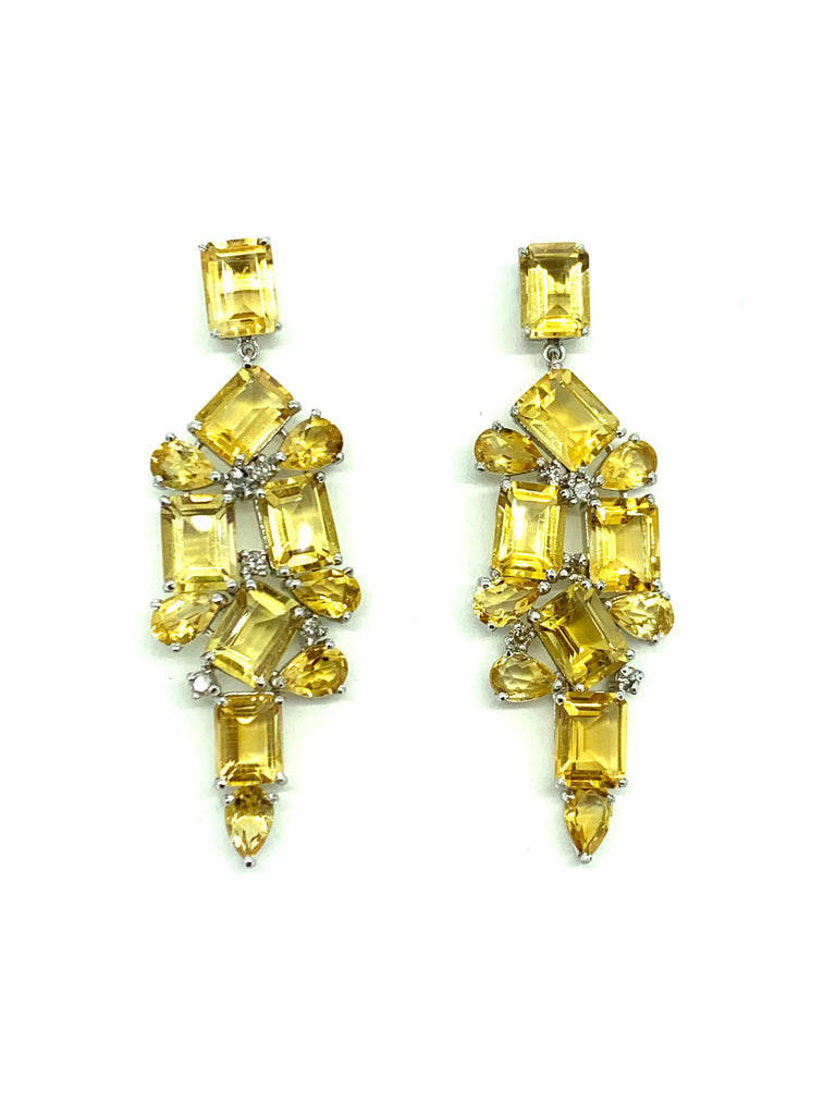 Citrine and Diamond Earrings