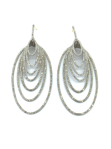 Diamond hoops earrings