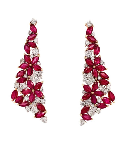 Ruby And Diamond Statement Earrings