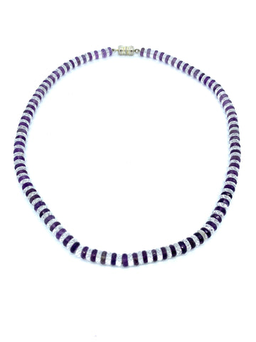 Faceted Amethyst and Crystal Bead Necklace