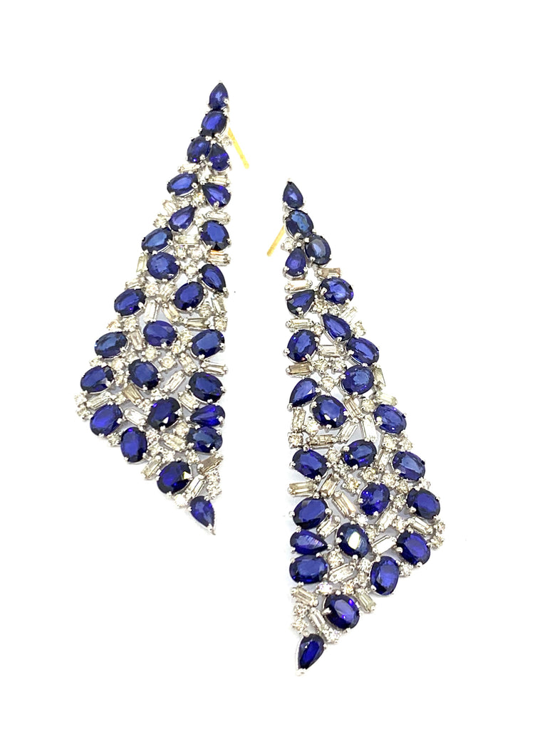 Sapphire and Diamond Statement Earrings